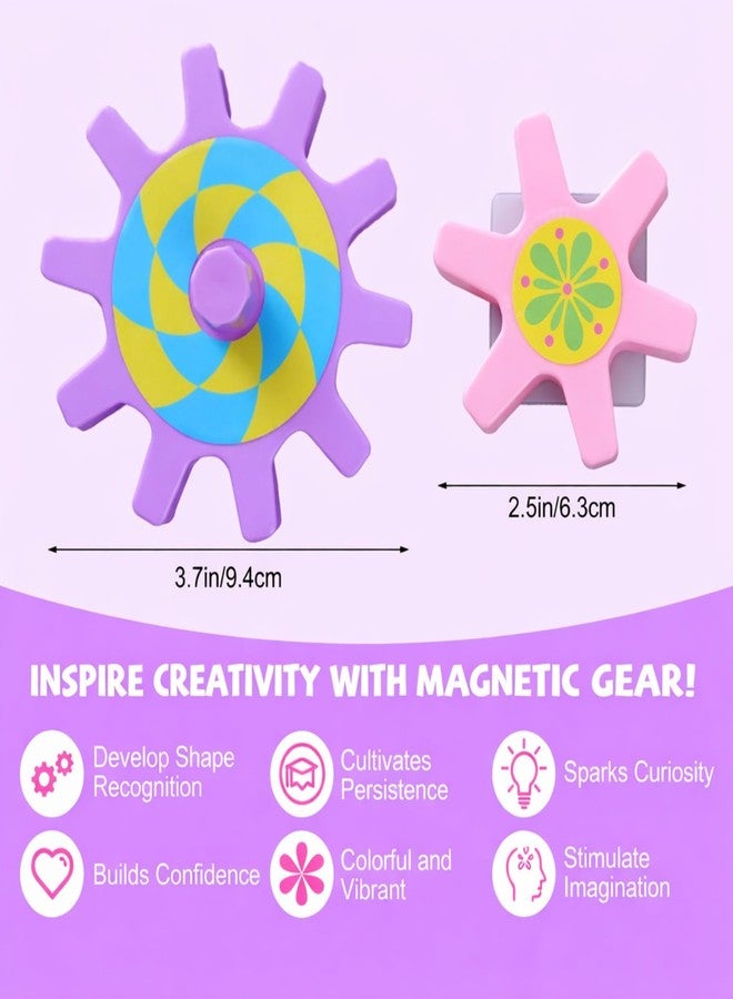 Relaxweex 36 Pcs Magnetic Gears Interchangeable Learn Magnetic Spinning Gears for Magnetism Refrigerator or Whiteboard (Macaron) - Image 5